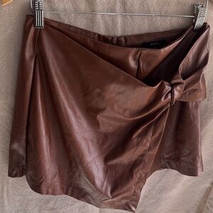 Boohoo Chocolate Brown Mini Skirt with Built in Shorts